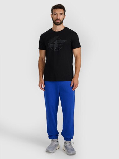 Męski t-shirt z nadrukiem 4F 4FWAW25TTSHM3133 - czarny