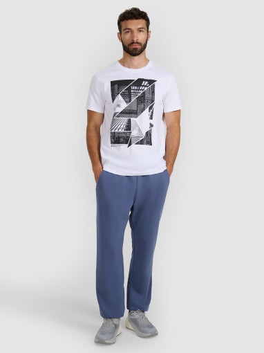 Męski t-shirt z nadrukiem 4F 4FWAW25TTSHM3135 - biały