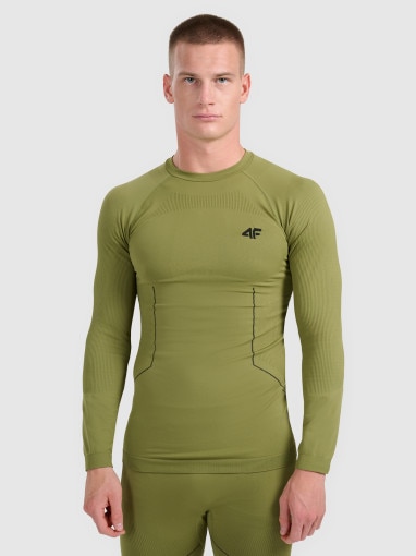 4F Męska bielizna termoaktywna (góra) 4F 4FWAW25USEAM233 khaki Khaki