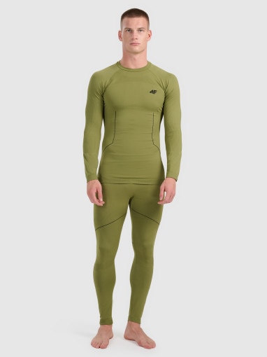 Męska bielizna termoaktywna (góra) 4F 4FWAW25USEAM233 - khaki