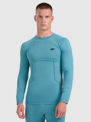 4F Męska bielizna termoaktywna (góra) 4F 4FWAW25USEAM233 niebieska Niebieski