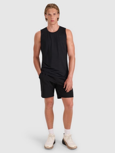Męski tank top treningowy 4F 4FWMM00TFSLM0764 - czarny