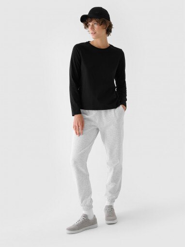 Damski longsleeve basic 4F 4FWMM00TLONF431 - czarny