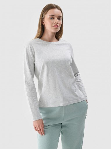 4F Damski longsleeve basic 4F 4FWMM00TLONF431 szary Szary