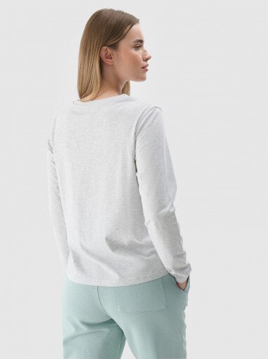 Damski longsleeve basic 4F 4FWMM00TLONF431 - szary
