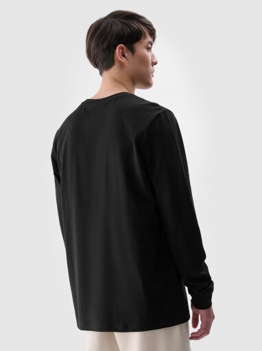 Męski longsleeve basic 4F 4FWMM00TLONM432 - czarny
