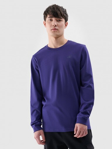 4F Męski longsleeve basic 4F 4FWMM00TLONM432  granatowy Granatowy