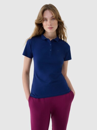 4F Damska koszulka polo 4F 4FWMM00TPTSF514  granatowa  Granatowy