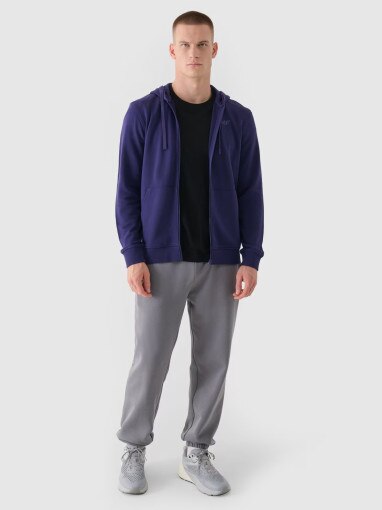 Męska bluza rozpinana z kapturem 4F 4FWMM00TSWSM1466 - granatowa