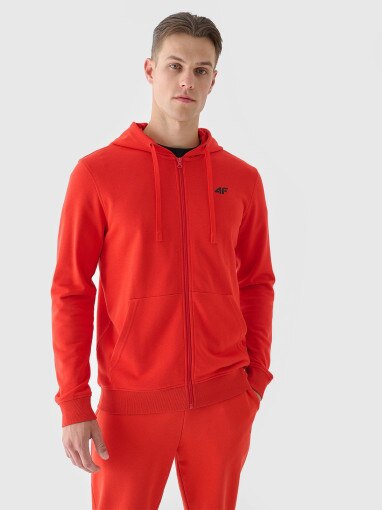 4F Męska bluza rozpinana z kapturem 4F 4FWMM00TSWSM1466  czerwona Czerwony