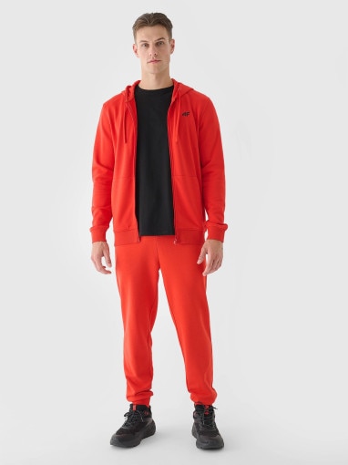 Męska bluza rozpinana z kapturem 4F 4FWMM00TSWSM1466 - czerwona