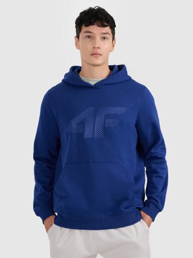  4F Męska bluza nierozpinana z kapturem 4F 4FWMM00TSWSM1766  granatowa Granatowy
