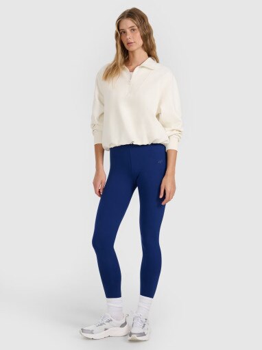 4F Damskie legginsy dzianinowe 4F 4FWMM00TTIGF195  granatowe Granatowy