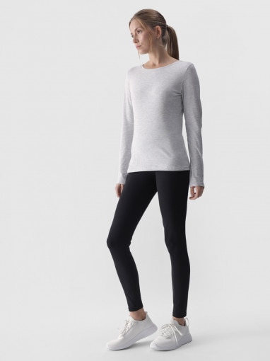 4F Damskie legginsy dzianinowe 4F 4FWMM00TTIGF195  czarne Czarny
