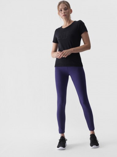 4F Damskie legginsy dzianinowe 4F 4FWMM00TTIGF195  granatowe Granat