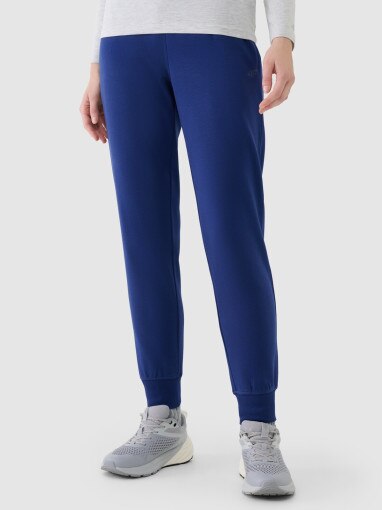 Damskie spodnie dresowe joggery 4F 4FWMM00TTROF1386 - granatowe