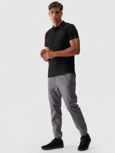 4F Męskie spodnie casual joggery 4F 4FWMM00TTROM0944  szary Szary