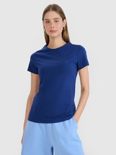 4F Damski tshirt basic 4F 4FWMM00TTSHF2255  granatowy Granatowy