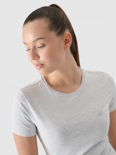 Damski t-shirt basic 4F 4FWMM00TTSHF2255 - szary