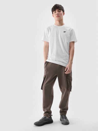 Męski t-shirt basic 4F 4FWMM00TTSHM2256 - biały