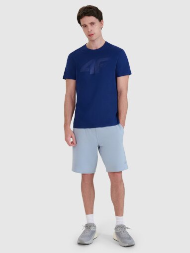 Męski t-shirt z nadrukiem 4F 4FWMM00TTSHM2257 - granatowy
