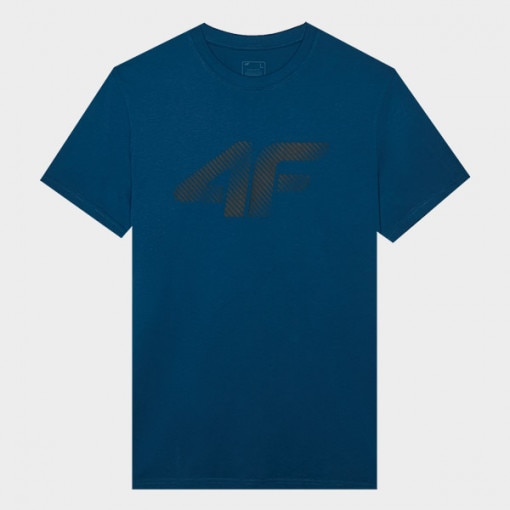 Męski t-shirt z nadrukiem 4F 4FWMM00TTSHM2257 - turkusowy