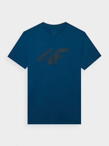  4F Męski tshirt z nadrukiem 4F 4FWMM00TTSHM2257  turkusowy Turkusowy
