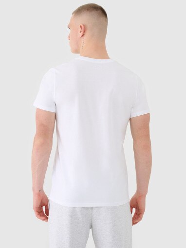 Męski t-shirt basic 4F 4FWMM00TTSHM2657 - biały