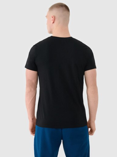 Męski t-shirt basic 4F 4FWMM00TTSHM2657 - czarny