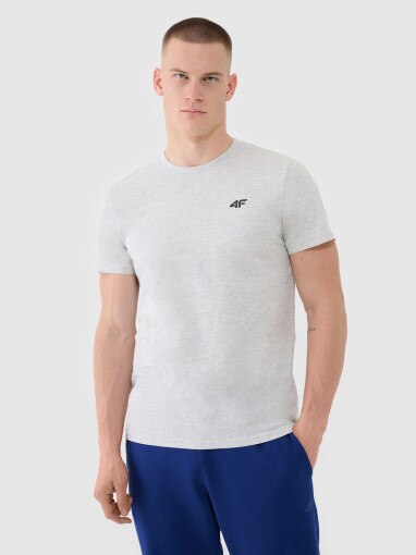 4F Męski tshirt basic 4F 4FWMM00TTSHM2657  szary Szary