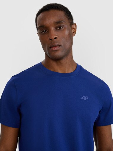Męski t-shirt basic 4F 4FWMM00TTSHM2657 - niebieski