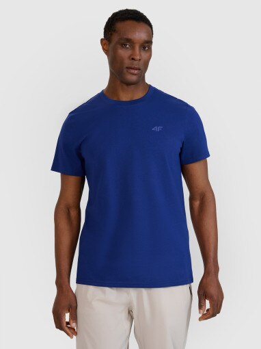 4F Męski tshirt basic 4F 4FWMM00TTSHM2657  niebieski Niebieski