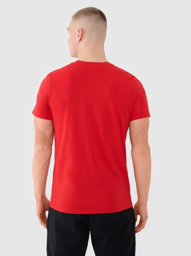 Męski t-shirt z nadrukiem 4F 4FWMM00TTSHM2658 - czerwony
