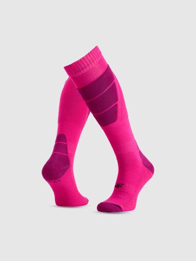  4F Damskie skarpety narciarskie 4F 4FWMM00UFSOF239  różowe Różowy