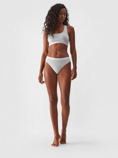 4F Damska bielizna codzienna stringi (2pack) 4F 4FWMM00UPTSF026 szara Szary