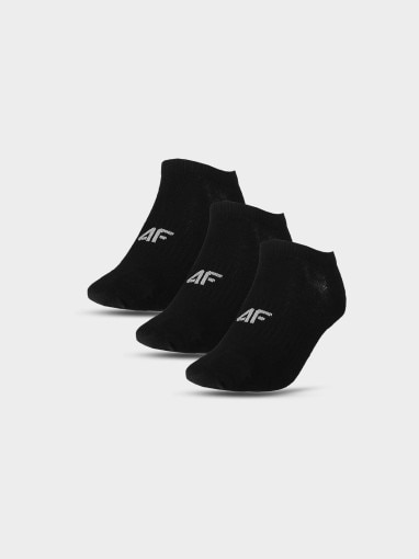 Damskie skarpetki przed kostkę (3-pack) 4F 4FWMM00USOCF376 - czarne
