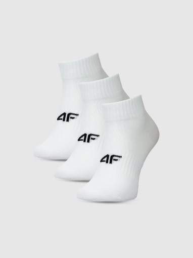 4F Damskie skarpetki za kostkę (3pack) 4F 4FWMM00USOCF448  białe Biały