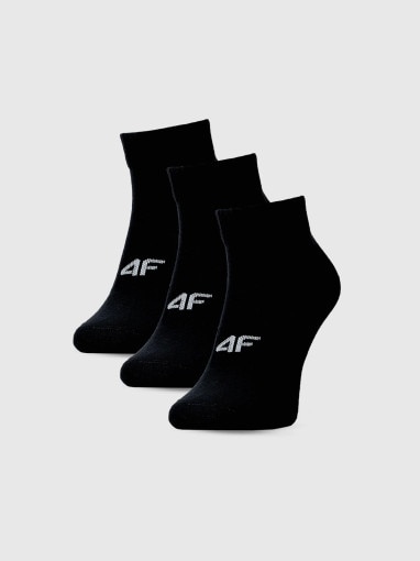 4F Damskie skarpetki za kostkę (3pack) 4F 4FWMM00USOCF448  czarne Czarny
