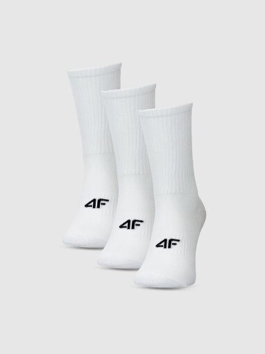4F Damskie skarpetki za kostkę (3pack) 4F 4FWMM00USOCF474  białe Biały