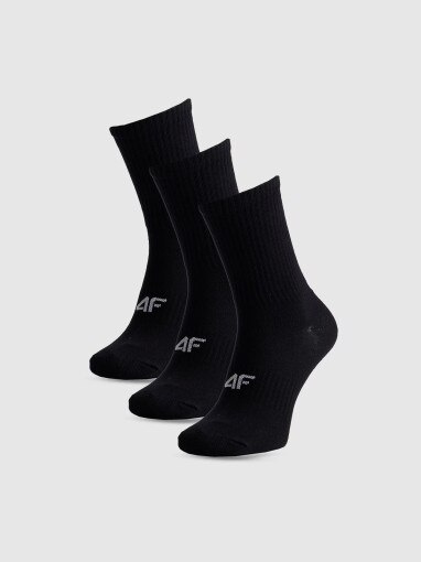 4F Damskie skarpetki za kostkę (3pack) 4F 4FWMM00USOCF474  czarne Czarny