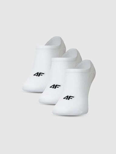 4F Męskie skarpetki stopki 4F (3pack) 4FWMM00USOCM477  białe Biały