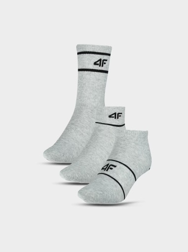 4F Skarpetki casual uniseks (3pack) 4F 4FWMM00USOCU377  szare Szary