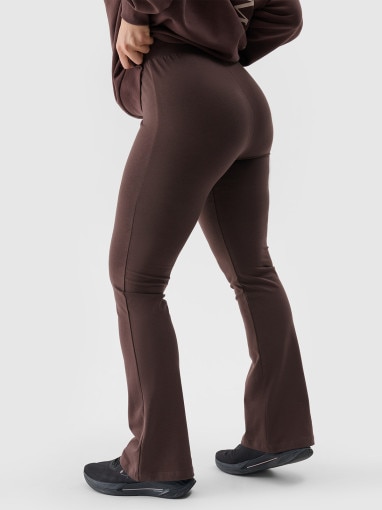 Damskie legginsy 4F 4FWSS24TTIGF149 - brązowe
