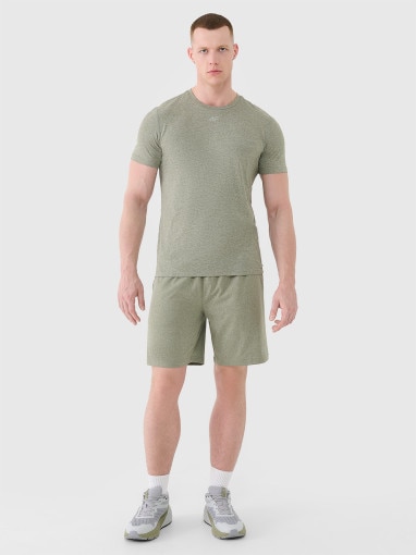 4F Męskie spodenki treningowe 4F 4FWSS25TFSHM0911  khaki Oliwkowy