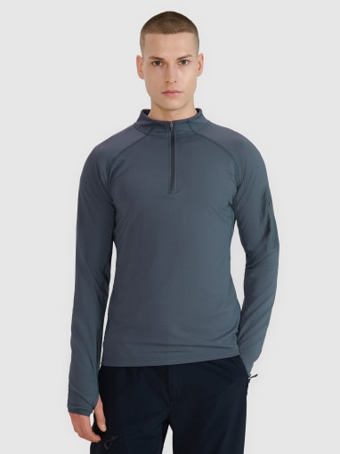 4F Męska bluza trekkingowa 4F 4FWSS25TFSWM493  granatowa Granatowy