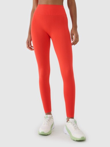 Damskie legginsy treningowe 4F 4FWSS25TFTIF380 - czerwone