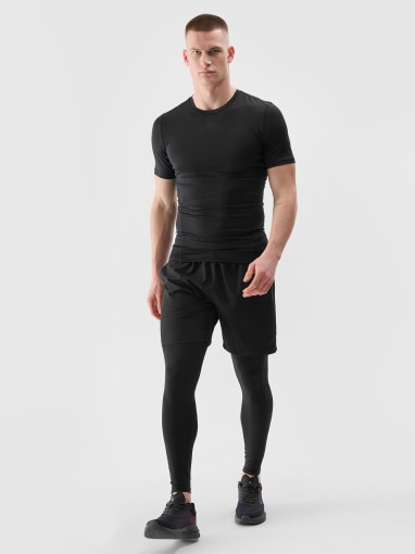 4F Męskie legginsy treningowe 4F 4FWSS25TFTIM338  czarne Czarny