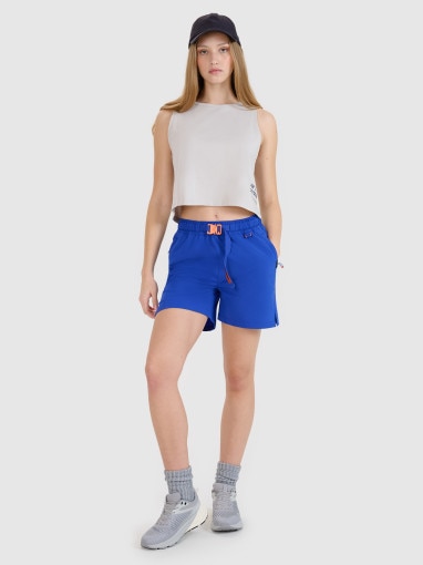 4F Damskie spodenki casual 4F 4FWSS25TSHOF539  niebieskie Niebieski