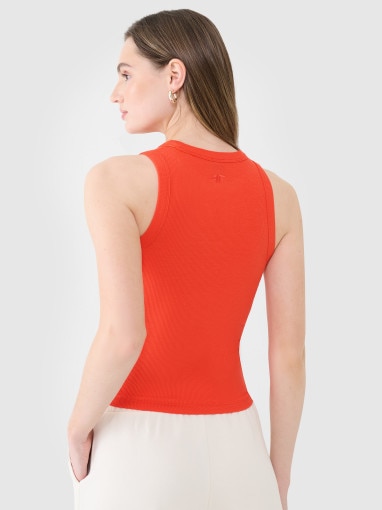 Damski top basic 4F 4FWSS25TSLEF119 - czerwony