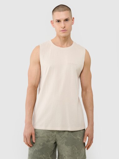 4F Męski top oversize 4F 4FWSS25TSLEM128  beżowy Beżowy